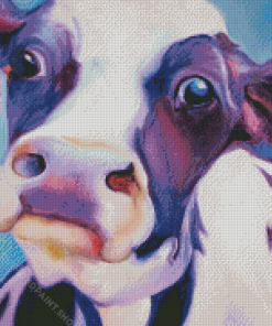 Purle Cow Close Up Diamond Paintings