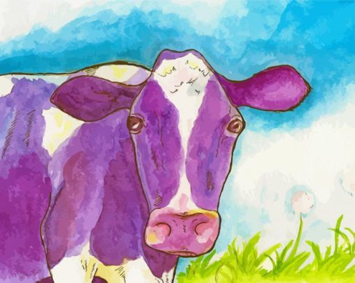 Purle Cow Diamond Paintings