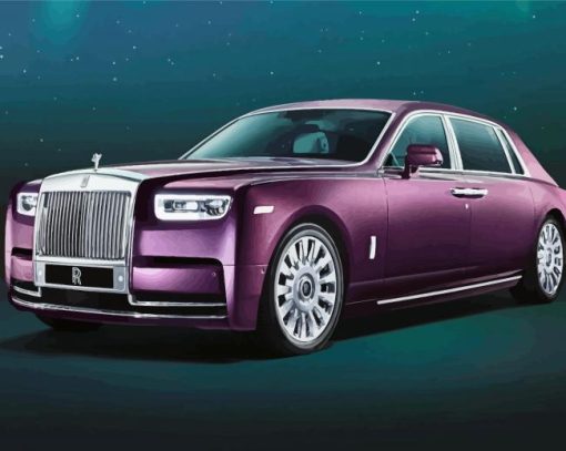 Purple Roll Royce Car Diamond Paintings