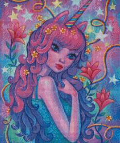 Purple Unicorn Girls Art Diamond Paintings