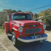 Red Truck In Desert Diamond Paintings