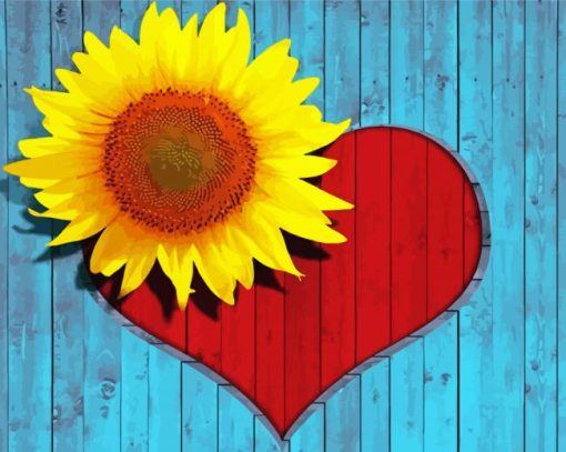 Sunflower Heart love Diamond Paintings