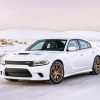 White Dodge Hellcat Diamond Paintings