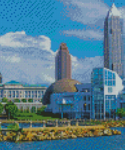 Aesthetic Downtown Cleveland Buildings Diamond Paintings