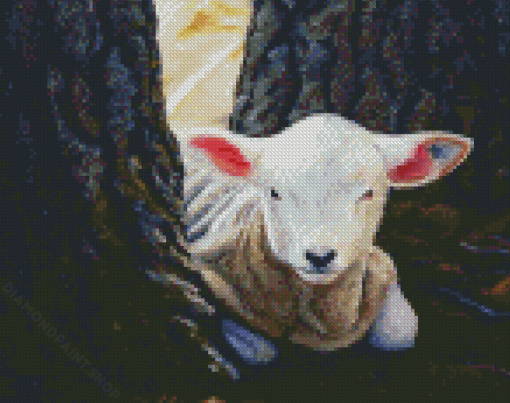 Aesthetic Little Lamb Art Diamond Painting