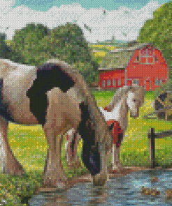 Barn Horses Diamond Paintings