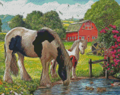 Barn Horses Diamond Paintings