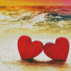 Beach With Hearts Art Diamond Paintings