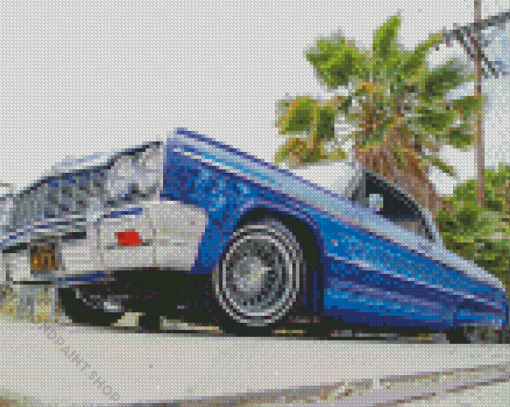 Blue Chervolet Lowrider Diamond Paintings