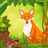 Cute Animated Red Fox Diamond Paintings