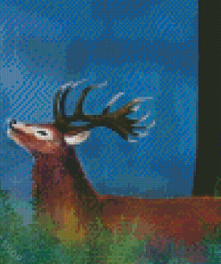 Deer In Rain Art Diamond Paintings