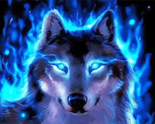 Fantasy Blue Wolf Diamond Paintings