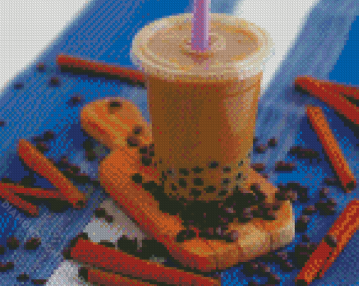 Iced Coffee Bubble Tea Diamond Paintings