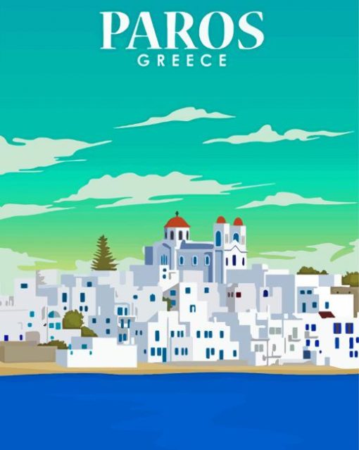 Paros Greece Poster Diamond Paintings