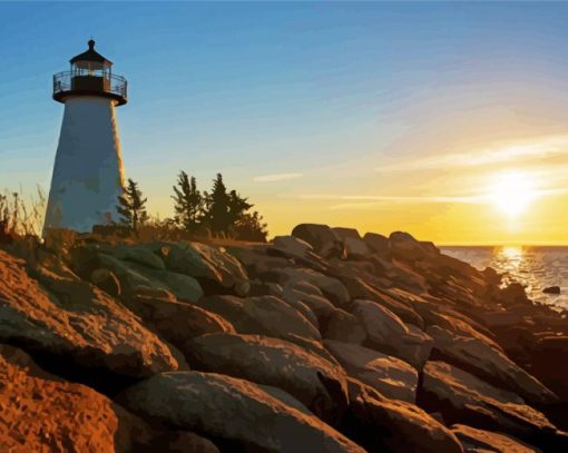 Plymouth Lighthouse Diamond Paintings