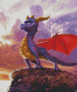 Purple Cartoon Dragon Diamond Paintings