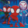 Spidery And Friends Cartoon Diamond Paintings