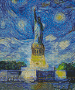 Statue Of Liberty Starry Night Diamond Paintings