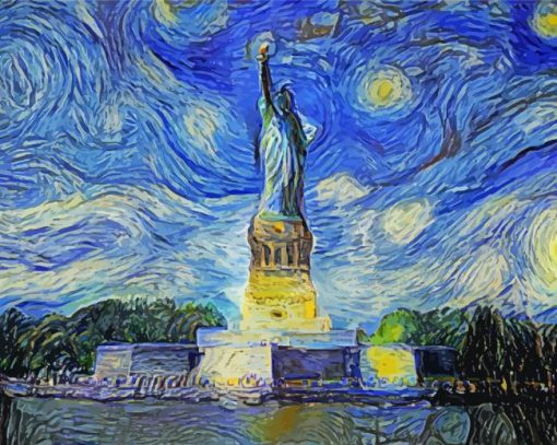 Statue Of Liberty Starry Night Diamond Paintings