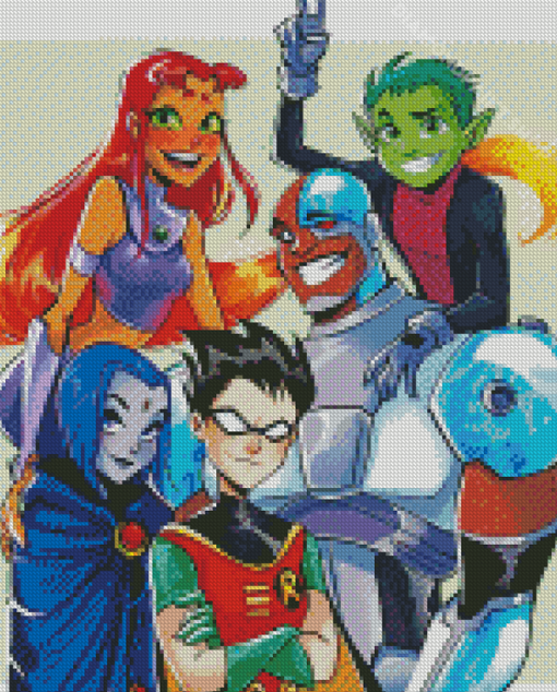 Teen Titans Illustration Art Diamond Paintings