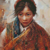 Vintage Tibet Lady Diamond Paintings