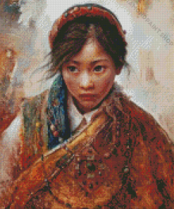 Vintage Tibet Lady Diamond Paintings