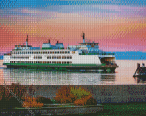 Washington Ferry In The Sea Diamond Paintings