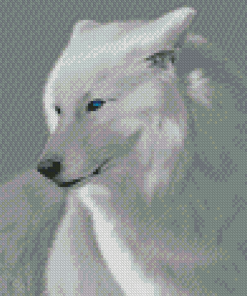 White Wolves With Blue Eyes Art Diamond Paintings