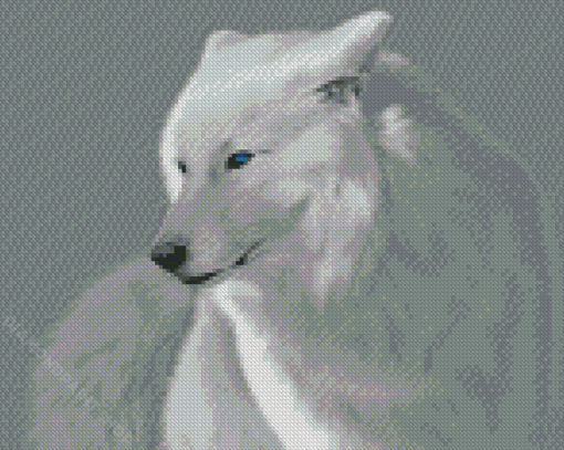 White Wolves With Blue Eyes Art Diamond Paintings