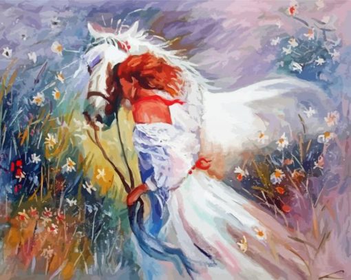 Abstract Girl And Horse Diamond Paintings