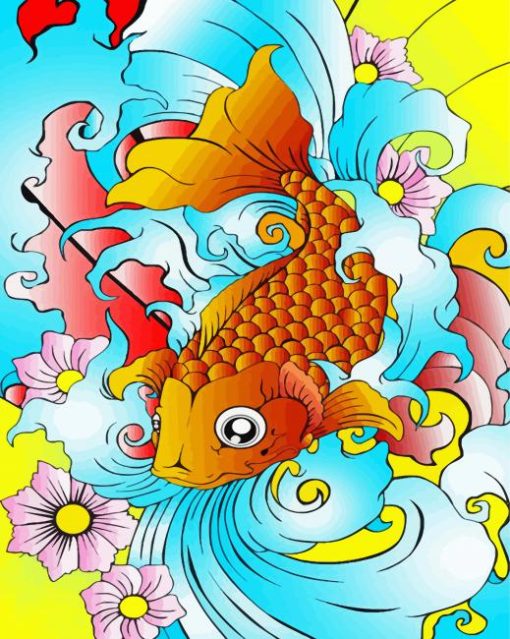 Adorable Japanese Fish Art Diamond Paintings