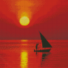 Aesthetic Boat Sunset Diamond Paintings