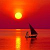 Aesthetic Boat Sunset Diamond Paintings