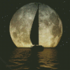 Aesthetic Boat Moon Diamond Paintings