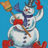 Aesthetic Frosty Snowman Diamond Paintings