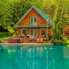 Aesthetic House By Lake Diamond Paintings