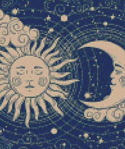 Aesthetic Moon And Sun Diamond Paintings