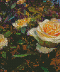 Aesthetic White Roses Diamond Paintings