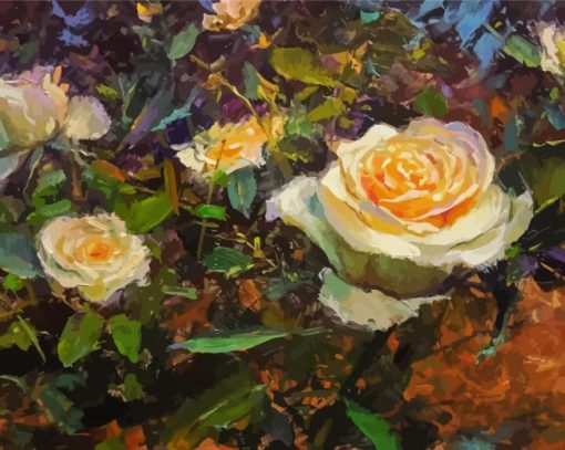 Aesthetic White Roses Diamond Paintings