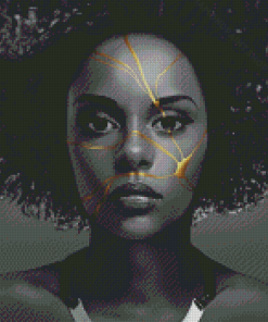 Afro Kintsugi Broken Woman Diamond Paintings