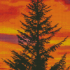 Balsam Fir Tree Silhouette Diamond Paintings