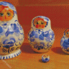 Blue Nesting Dolls Diamond Paintings