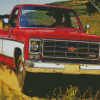 Cool Red Pickup Diamond Paintings