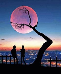 Couple Moon Silhouette Diamond Paintings