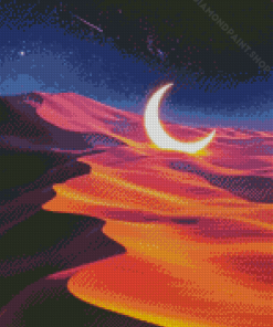 Crescent Moon Desert Diamond Paintings