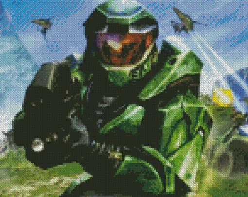 Halo Game Character Diamond Paintings