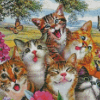 Happy Cat Selfie Diamond Paintings