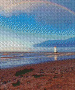 Lighthouse With Rainbow Diamond Paintings