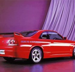 Red Skyline Car Diamond Painting