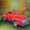 Red Vintage Truck Diamond Paintings